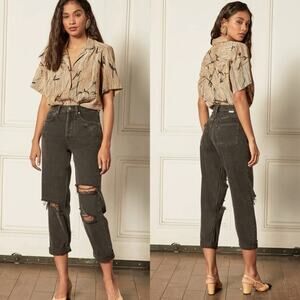 Boyish Toby Distressed High Rise Relaxed Tapered Jeans in Fatal Attraction NWOT